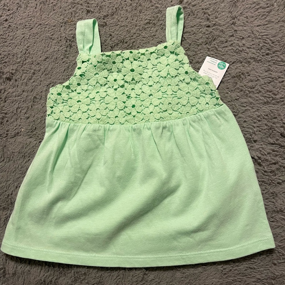 Toddler Girl Green Crochet Top